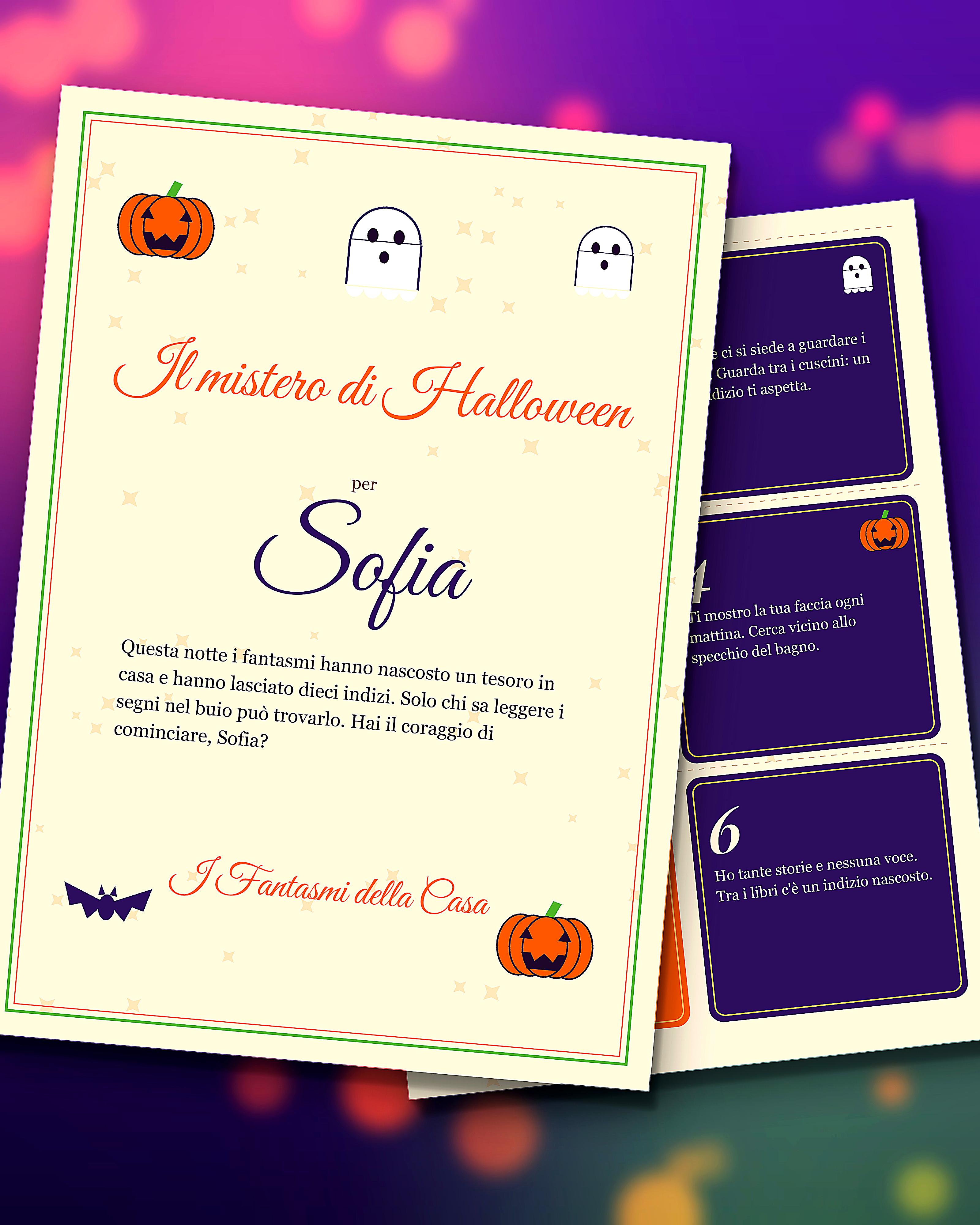 Caccia al tesoro di Halloween con il nome